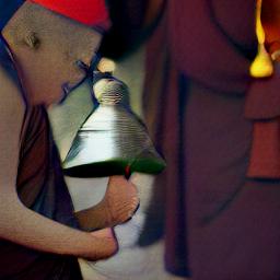 generated: Tibetan priests ringing a bell #2